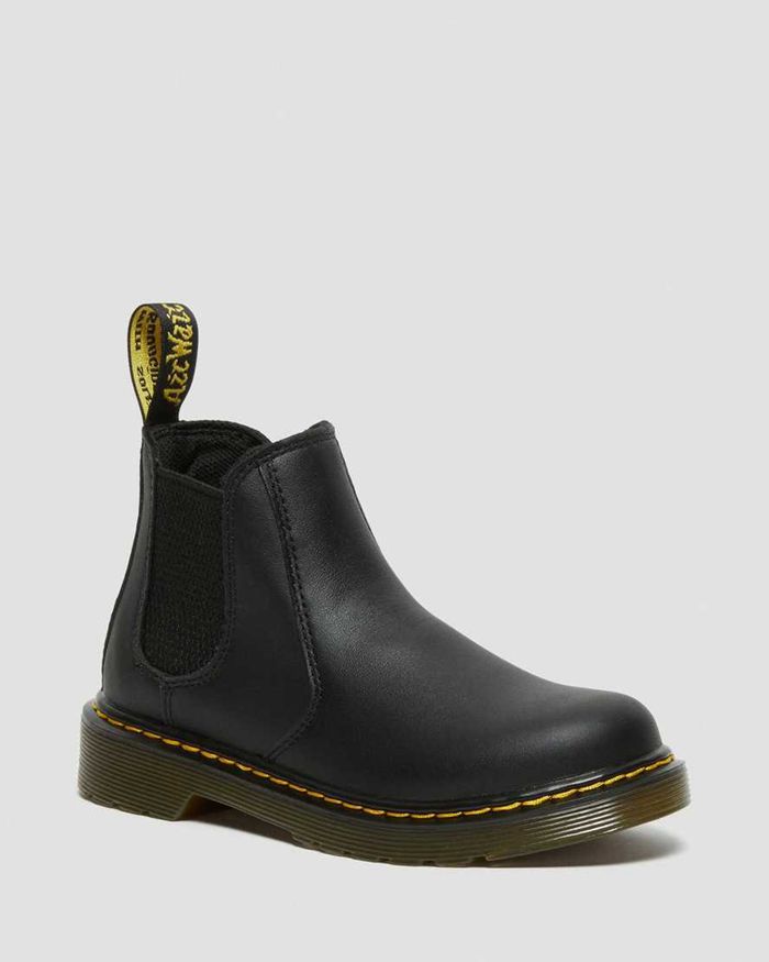 Dr Martens Støvler Barn Svart Junior 2976 Softy T Læder Chelsea 3648FATSQ